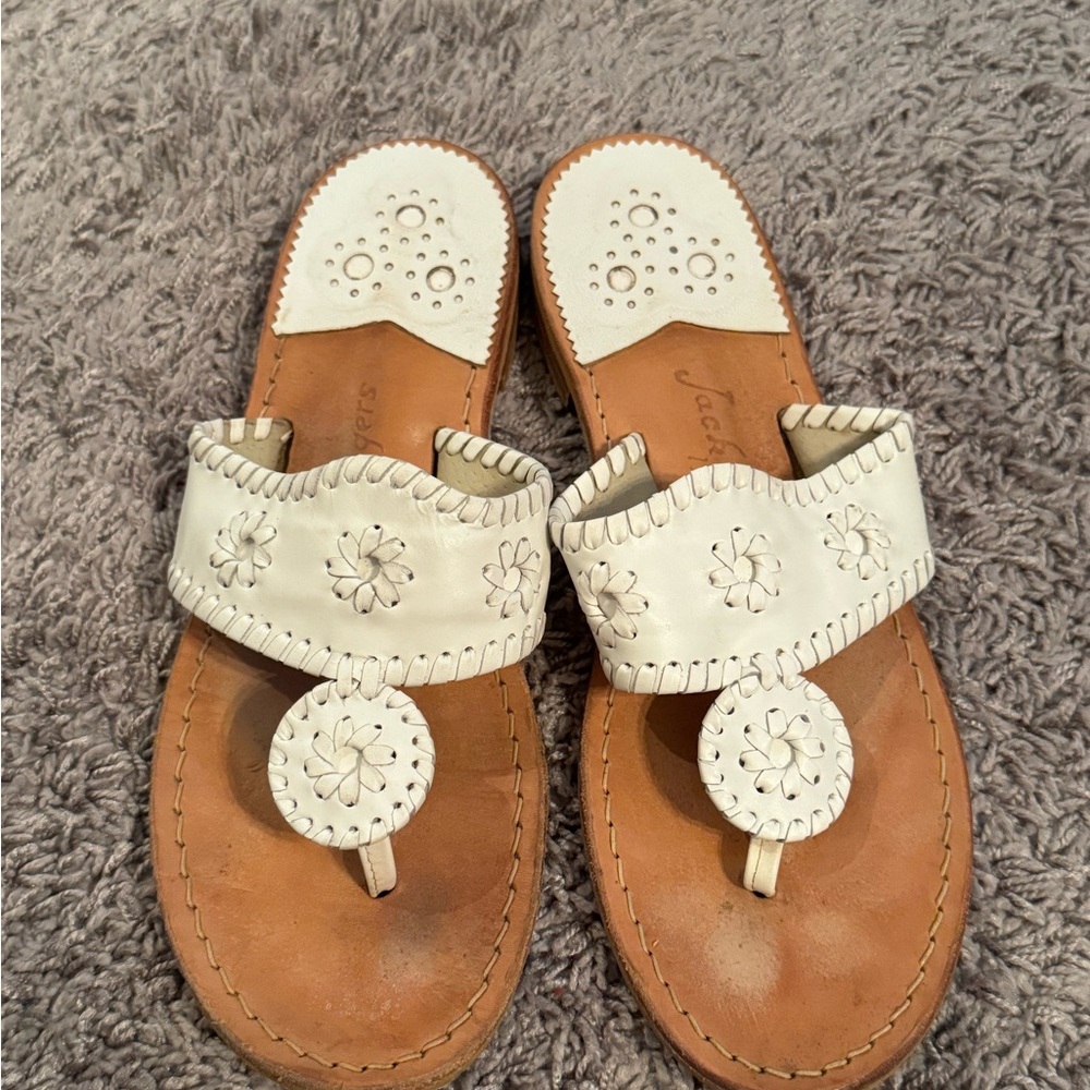 Jack Rogers White Leather Sandals